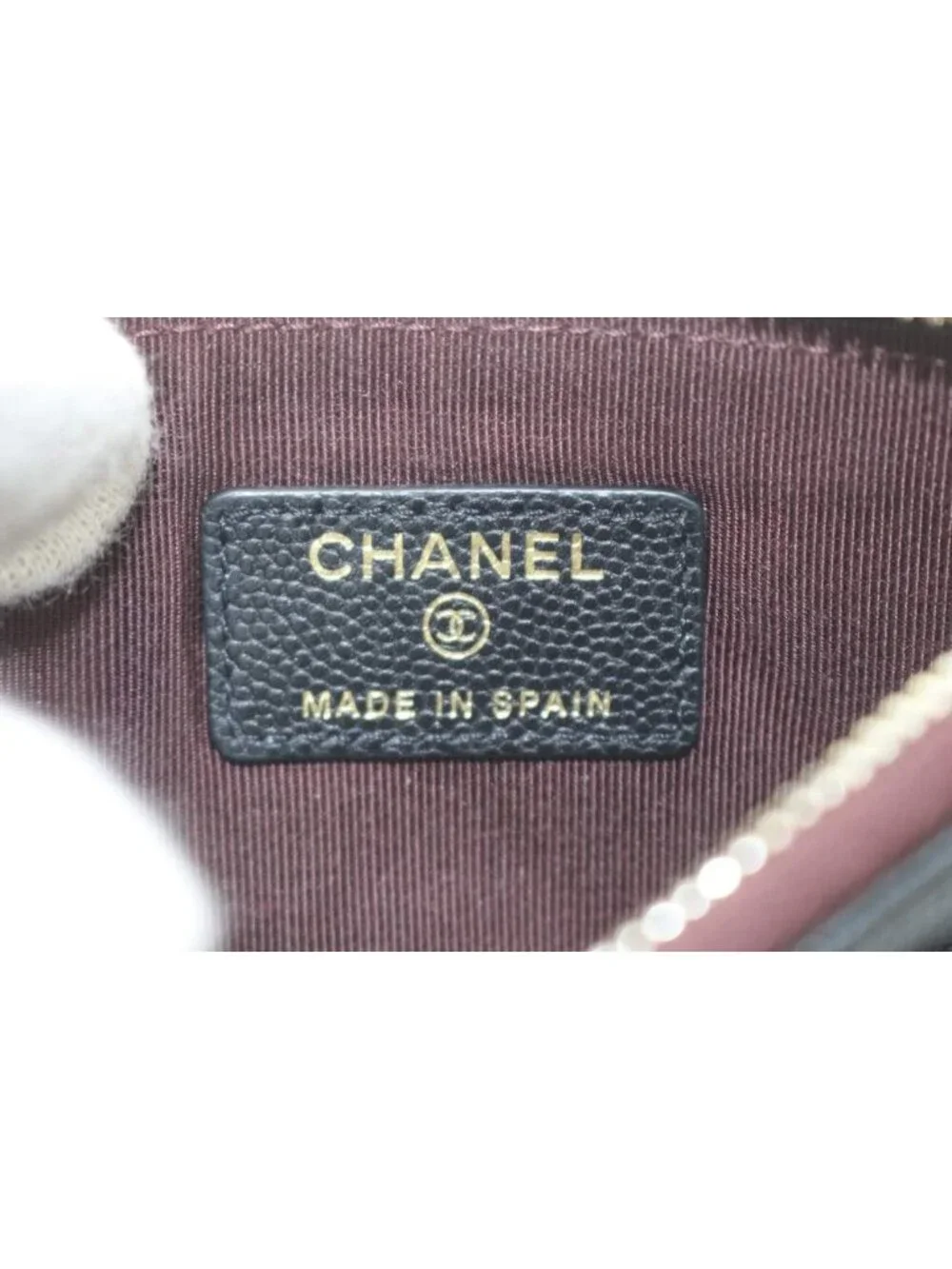 Chanel Quilted Caviar Leather Classic Small Zip Pouch CC Logo Black - Picture 3 of 8